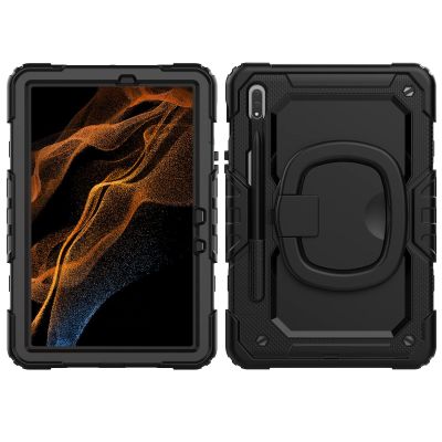 Case Cover Heavy Duty Shockproof TPU Case Compatible with Samsung Galaxy Tab S8 Plus X800/X806B/X806U/X806N2022 Kids Case,360 Degree Rotating Handle Stand Bracket W Screen Protector+Shoulder Strap T