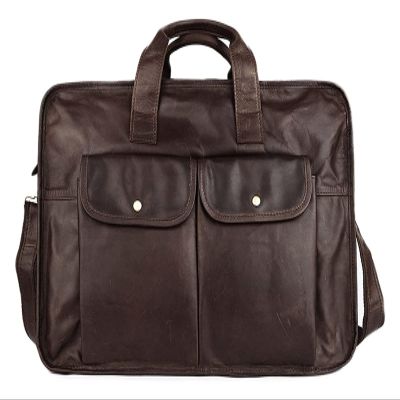15.6inch Laptop Portfolio Shoulder Handbag Leather Crossbody Messenger Business Briefcase Large Satchel