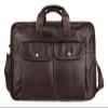 15.6inch Laptop Portfolio Shoulder Handbag Leather Crossbody Messenger Business Briefcase Large Satchel view 1