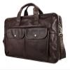 15.6inch Laptop Portfolio Shoulder Handbag Leather Crossbody Messenger Business Briefcase Large Satchel view 2