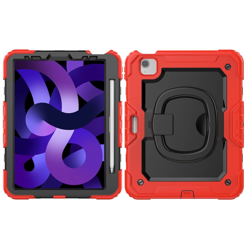 Case Cover Heavy Duty Shockproof TPU Case Compatible with iPad Pro 11 (2022/2021/2020/2018)/AIR 4 10.9 2020/Air 5 2022 Kids Case,360 Degree Rotating Handle Stand Bracket W Screen Protector+Shoulder St