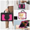 Case Cover Heavy Duty Shockproof TPU Case Compatible with Samsung Galaxy Tab S7 FE 12.4 inch T730 (2021) Kids Case,360 Degree Rotating Handle Stand Bracket W Screen Protector+Shoulder Strap Tablet Cov view 4