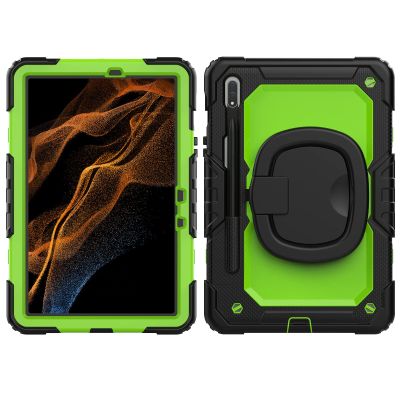 Case Cover Heavy Duty Shockproof TPU Case Compatible with Samsung Galaxy Tab S8 Plus X800/X806B/X806U/X806N2022 Kids Case,360 Degree Rotating Handle Stand Bracket W Screen Protector+Shoulder Strap T
