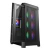 Cougar Gaming Duoface Mid Tower Case Series, Supporting 390mm Graphics Card, Incredible RGB Lighting, Two Distinct Front Panels Included, Mesh and Tempered Glass (Duoface Pro RGB - Black) view 3