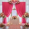 10 ft x 10 ft Wrinkle Free Hot Pink Backdrop Curtains for Parties, Polyester Fuchsia Photo Backdrop Drapes for Wedding Birthday Party Baby Shower,5ft x 10ft,2 Panels view 4