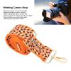 ciciglow Camera Shoulder Neck Strap, Widened Adjustable Universal Embroidered Camera Strap with Press Lock, for Digital Camera and DSLR Camera, Photographers (Orange White Black) view 3