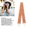 ciciglow Camera Shoulder Neck Strap, Widened Adjustable Universal Embroidered Camera Strap with Press Lock, for Digital Camera and DSLR Camera, Photographers (Orange White Black) view 4