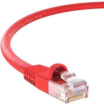 InstallerParts CAT6 Cable UTP Booted [Red] - [10 FT] - [10 Pack] - Professional Series - 10Gbps, Cat6 Patch Cable, Cat 6 Patch Cable, Cat6 Ethernet Cable, Network Cable, Internet Cable