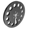 Takeup Reel, 1/4 7 Inch Empty Take Up Reel to Reel Small Hub Open Reel Sound Tape Takeup Reel with 11 Holes, Universal Aluminum Alloy Empty Tape Reel (Black) view 1