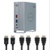 VisionTek VT7100 Triple Display 4K USB-C Docking Station & Cable Bundle - 100W Power Delivery - USB-C, Thunderbolt 3&4 Compatibility - 1 DP, 1 HDMI, 5 USB, 1 USB-C, 1 RJ45, & 3.55mm Audio Combo Port view 1