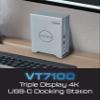 VisionTek VT7100 Triple Display 4K USB-C Docking Station & Cable Bundle - 100W Power Delivery - USB-C, Thunderbolt 3&4 Compatibility - 1 DP, 1 HDMI, 5 USB, 1 USB-C, 1 RJ45, & 3.55mm Audio Combo Port view 2