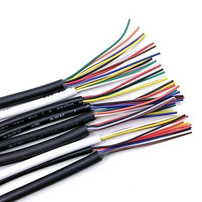 2/5M Sheathed Wire Cable 18 16 AWG Copper Signal Cable 2 3 4 5 6 7 8 10 Core Soft Electronic Audio Wire UL2464 (Size : 2m, Color : 2Cores)