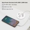 Desk Power Grommet USB C Total 30W, 3.15 Inch PD Fast Charge Desktop Power Strip 2 Outlets 2 USB Ports Recessed Flat Plug Extension Cord Mount into Countertop Shelf Cabinet End Table. (White) view 2