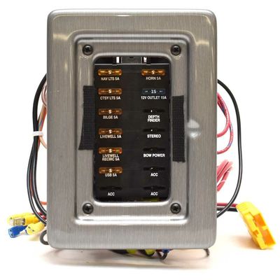 Lund Boat Fuse Block Panel 2355974 | Gray Plastic 14 Slot 7 5/8 x 5 1/2 Inch