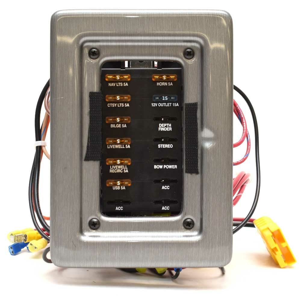 Lund Boat Fuse Block Panel 2355974 | Gray Plastic 14 Slot 7 5/8 x 5 1/2 Inch