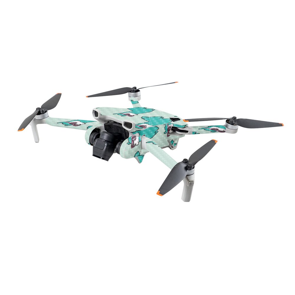 MightySkins Carbon Fiber Skin Compatible with DJI Mini 3 - Awesome Alpacas | Protective, Durable Textured Carbon Fiber Finish | Easy to Apply