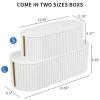 FABROK 2 Pack Cable Management Box, Cord Organizer Box with 20 Cable Ties, Power Strip Storage to Hide Charger Adapter Power Cord Charging Station White (Small+Large) view 2