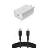 Bundle of Belkin 25 W Wall Charger - Power Delivery - PPS Fast Charging for Samsung Galaxy S23 S22 Ultra, Note10, Note9, Pixel 7, Pixel 6, iPad, AirPods & More + Belkin 3.3ft USB-C to Lightning Cable view 1