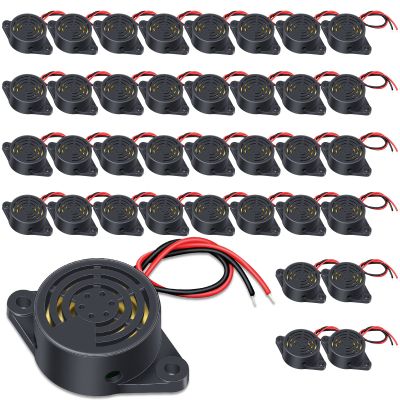 Geiserailie 36 Pcs DC 3-24V 95 dB Electronic Buzzer Active Piezo Buzzer Alarm Sounder Continuous Sound Beep, Black