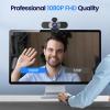 EMEET 1080P Webcam, C960 Web Camera with 2 Noise-Cancelling Microphones & Privacy Cover, 90 FOV Computer Camera, Plug & Play USB Webcam for Calls/Conference, Zoom/Skype/YouTube, Laptop/Desktop, Grey view 2