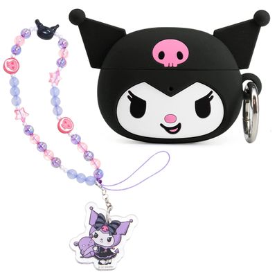 iFace Kuromi and Baku Beaded Charm Wrist Strap + Kuromi Figure AirPods Pro 2 Case with Carabiner