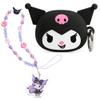 iFace Kuromi and Baku Beaded Charm Wrist Strap + Kuromi Figure AirPods Pro 2 Case with Carabiner view 1