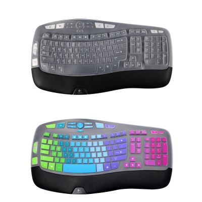 1Pcs Transparent Keyboard Cover and Rainbow Keyboard Cover for Logitech K350 MK550 MK570 Wireless Wave Keyboard