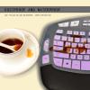 1Pcs Transparent Keyboard Cover and Gradient Purple Keyboard Cover for Logitech K350 MK550 MK570 Wireless Wave Keyboard view 4
