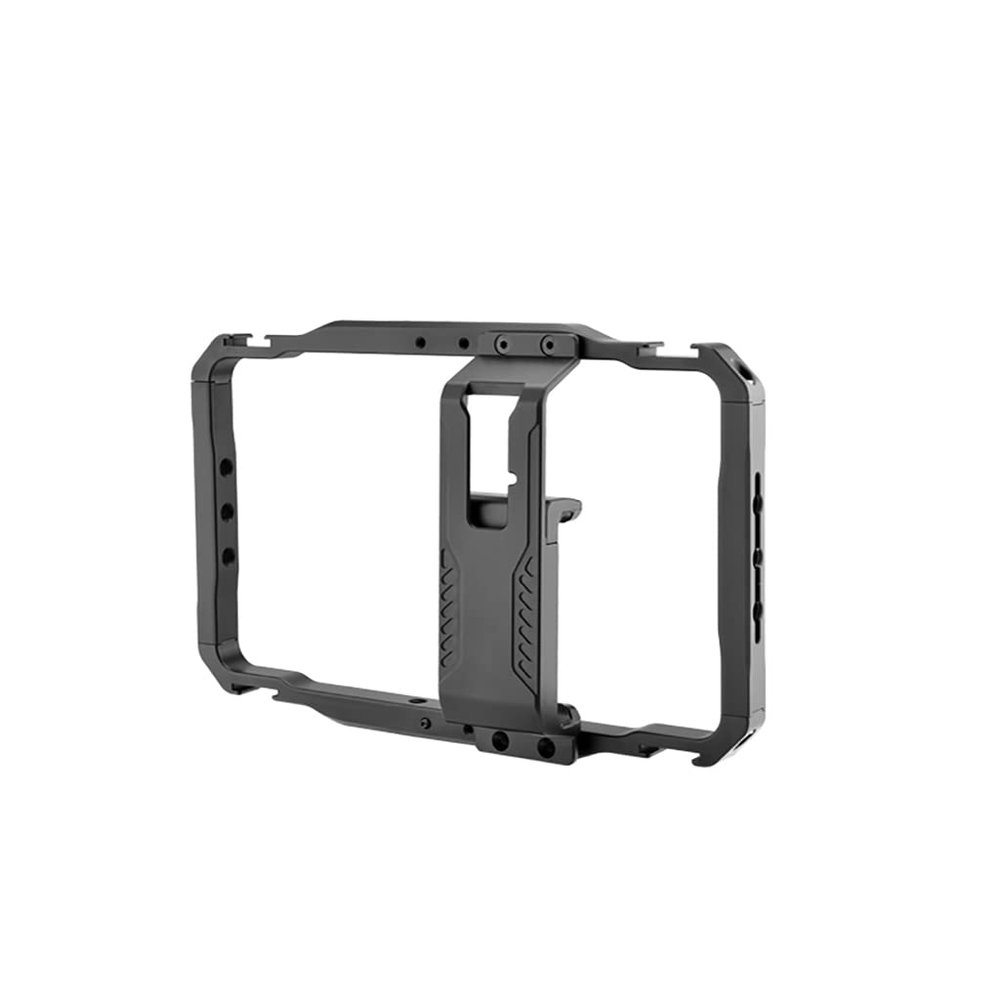 FEICHAO Universal Phone Cage Rig Handheld Grip 1/4 Thread Cold Shoe Mount for Flash Light Tripod Photography (Metal Cage)