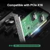 PCIe 4.0 x16 to Dual SFF-8654 Adapter Card for U.2 NVMe SSD, SlimSAS 8i Interface, with Full-Height and Low-Profile Bracket, Requires Bifurcation Support view 2