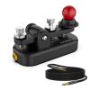Mini Morse Radio Key CW HAM Send Telegram Single Paddle Morse Code Key with Aluminum Alloy Body Base Black(S) view 1