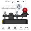 Mini Morse Radio Key CW HAM Send Telegram Single Paddle Morse Code Key with Aluminum Alloy Body Base Black(S) view 2