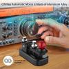 Mini Morse Radio Key CW HAM Send Telegram Single Paddle Morse Code Key with Aluminum Alloy Body Base Black(S) view 4