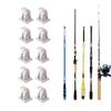Fishing Rod Clips with Screws, Wall Mounted Rod Clips for Fishing Poles, 10Pcs Fishing Pole/Cue/Curtain Rod Holder Clips Storage Rack, Fishing Rod Storage Clips Clamps Organizer Brackets (White) view 1