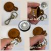 Mingchen 2 Pcs Brown Leather AirTag Keychain Holder, AirTag Leather Protective Cover with Lobster Clasp for Dog Cat Collar, Keys, Backpacks and Travel Luggage view 3