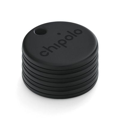 Chipolo ONE Spot - 4 Pack - Finder, Bluetooth Tracker - Works with The Apple Find My app (only for iOS) (Almost Black)