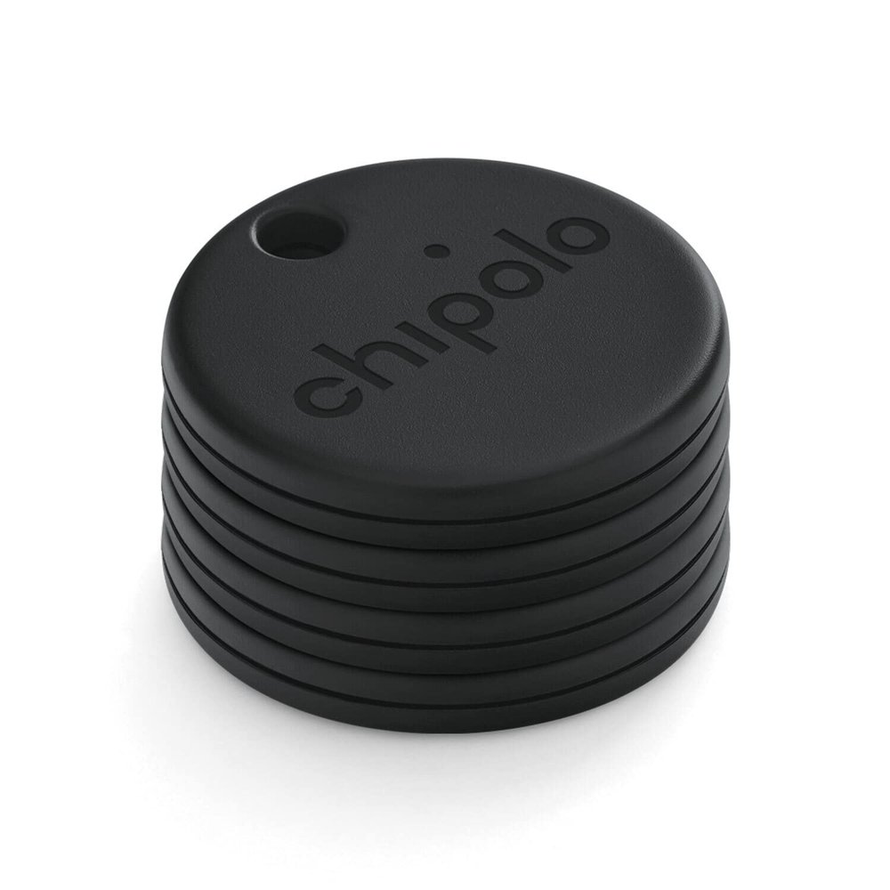 Chipolo ONE Spot - 4 Pack - Finder, Bluetooth Tracker - Works with The Apple Find My app (only for iOS) (Almost Black)