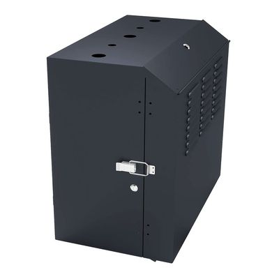 NavePoint 8U Vertical Server Rack Enclosure, Low Profile, 15.7" Deep, Max Weight Capacity 132lbs - 8U Network Cabinet Vertical Wall Mount, Perforated, Black