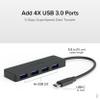 Plugable USB C to USB Adapter Hub, 4 Port USB 3.0 Hub, USB Splitter for Laptop, Compatible with Windows, MacBook Pro/Air, iPad Pro, Surface Pro, Chromebook, Linux, Android, Charging Not Supported view 2