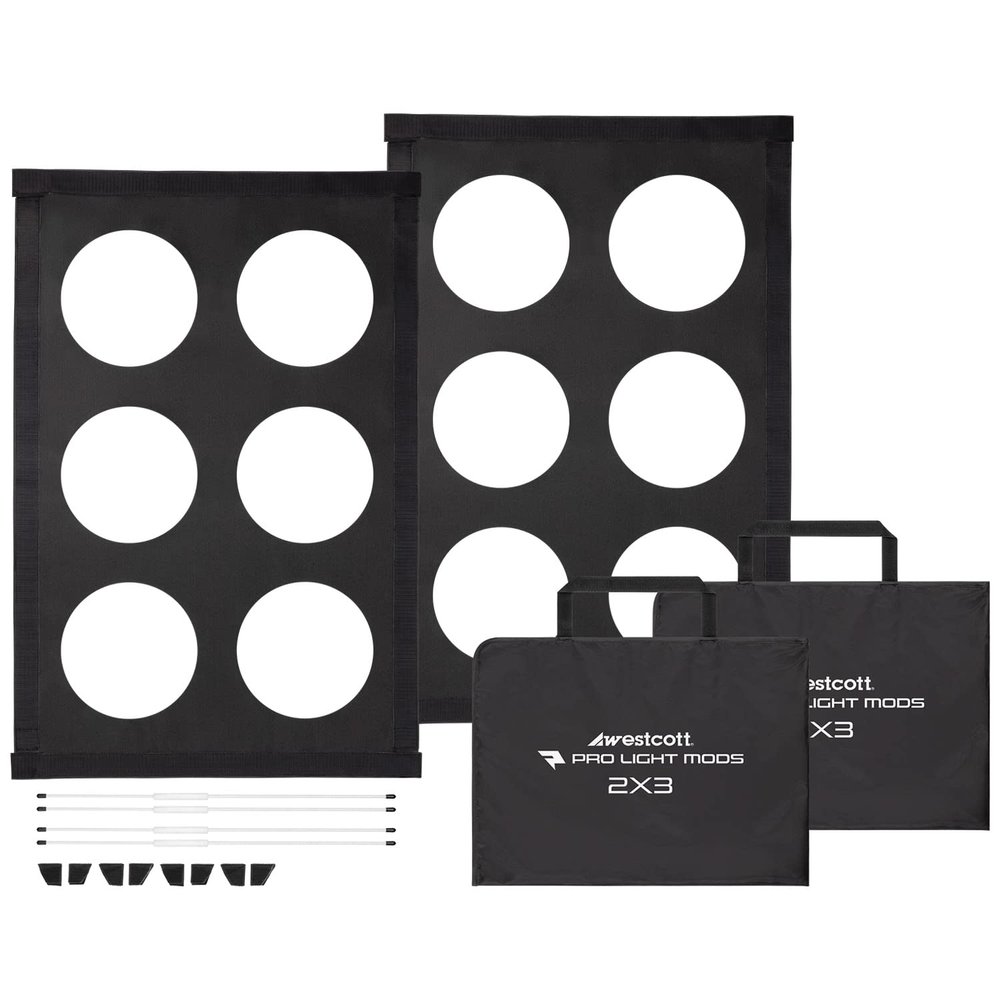Westcott Pro Light Mods (2-Pack) - Quick Softbox Attachment Simulating Stadium Lights, Stage Lighting Prop, Fashion Lighting for 3rd Party Softboxes - Standard Softbox 2 x 3 ft (60.9 x 91.4 cm)