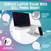 AHANICORN Acrylic Laptop Stand for Desk, Bed, and Coffee Tables with Detachable Phone Stand Compatible with 16 Inch MacBook Pro view 2