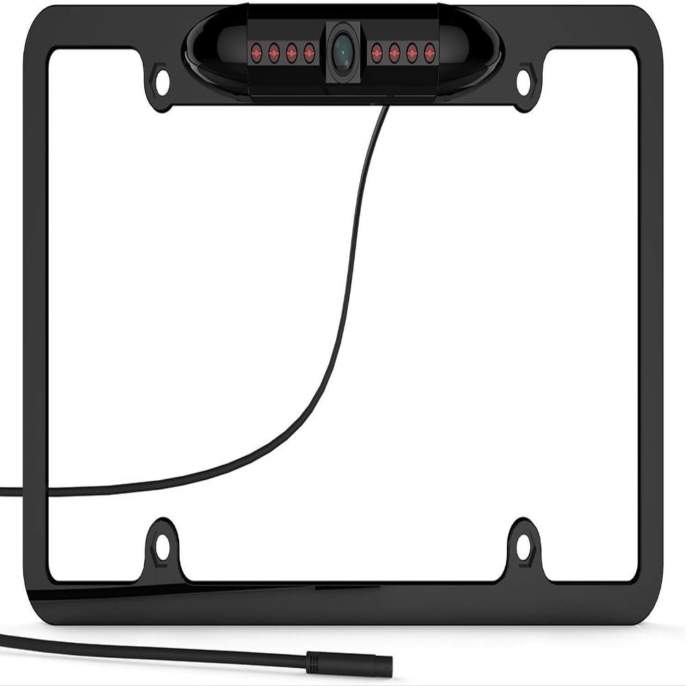 Backup Camera Frame License Plate HD Night Vision Rear View 170 Angle Waterproof Compatible with Dual Car Radio XDVD179BT XVM1000UI DCPA71W DCPA901 DM620N DM70MIR DM90MIR DMCPA70 DV622 DV712 DV715B