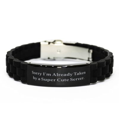 Special Server Gifts, Sorry I'm Already Taken by a, Graduation Gifts, Black Glidelock Clasp Bracelet for Server from Friends, Appreciation Gifts for Server, Gifts for Server Appreciation, Server