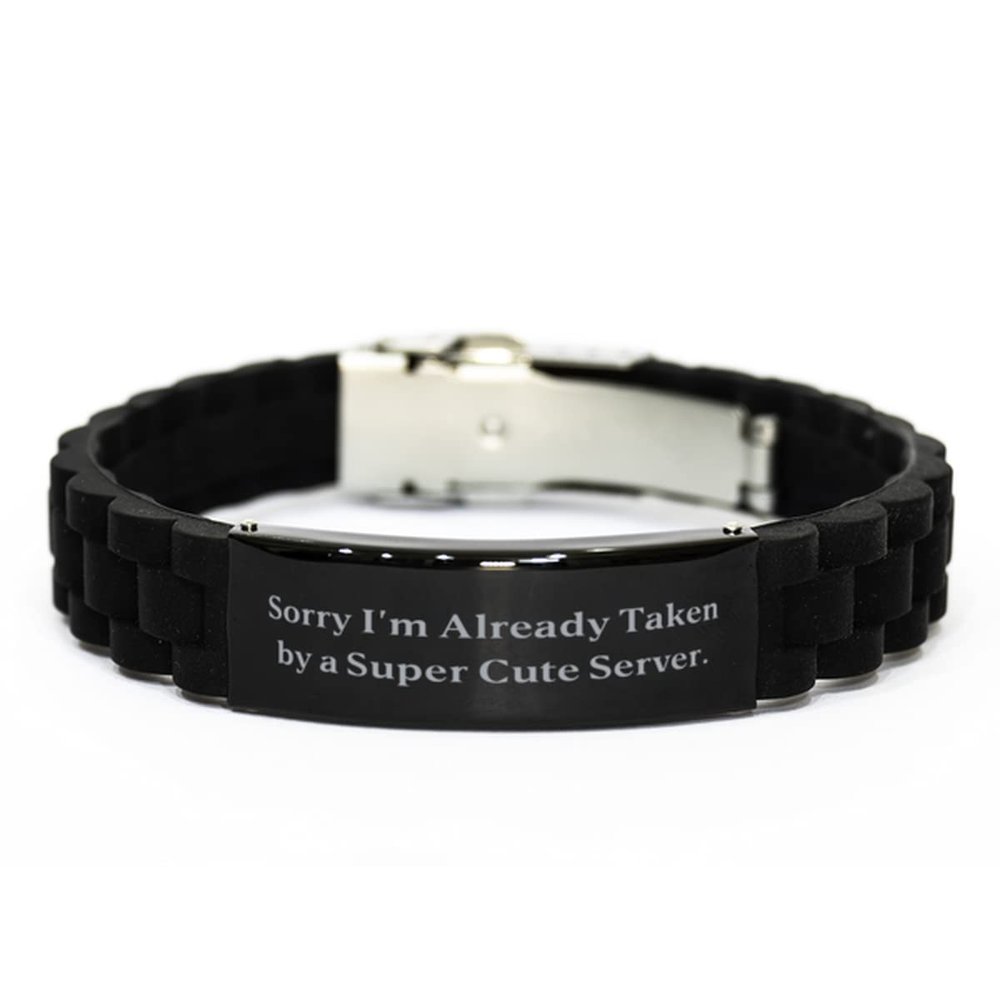 Special Server Gifts, Sorry I'm Already Taken by a, Graduation Gifts, Black Glidelock Clasp Bracelet for Server from Friends, Appreciation Gifts for Server, Gifts for Server Appreciation, Server
