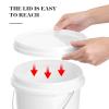 SOLUSTRE 2pcs Empty Bucket Heavy Duty Cleaner Small Bucket with Lid Container with Lid Fishing Water Pail 1.32 Gallon Bucket 5L Bucket Gallon Paint Pail Food Grade Buckets with Lids Seal view 2
