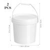 SOLUSTRE 2pcs Empty Bucket Heavy Duty Cleaner Small Bucket with Lid Container with Lid Fishing Water Pail 1.32 Gallon Bucket 5L Bucket Gallon Paint Pail Food Grade Buckets with Lids Seal view 3