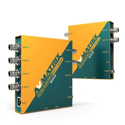 AVMATRIX MV0430 3GSDI Quad Split multiviewer, 1080P SDI Input, SDI/HDMI outputs, Dip Switches, Threaded Locking Power Connector, Detachable Bracket Design
