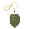 Leather Keychain Holder Case Compatible with Apple AirTag, Cute Protective Air Tag Cover with Keychain Ring, Anti-Scratch Finder GPS Tracker Case for Wallet Keys(Small Leaves) view 1