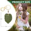 Leather Keychain Holder Case Compatible with Apple AirTag, Cute Protective Air Tag Cover with Keychain Ring, Anti-Scratch Finder GPS Tracker Case for Wallet Keys(Small Leaves) view 2