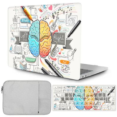 Case Compatible with MacBook Pro 15 inch Model A1707 A1990 Release 2019 2018 2017 2016 with Touch Bar and Touch ID, Plastic Hard Shell Case & Keyboard Cover Skin & Laptop Sleeve, Creative Brain